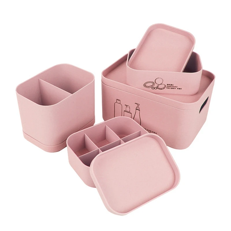  New-4Pcs/Set Makeup Organizer for Cosmetics Storage Box for Jewelry Storage Organizer Plastic Box S