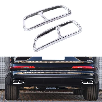 

Car Stying Exhaust Muffler Tail Pipe Cover Trim 2pcs Stainless Steel for Audi Q7 2016 2017 2018