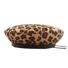 Берет Повседневный вязанный ковш, хлопковая шапка унисекс, кепка с острым носком для женщин и мужчин, винтажный стиль, леопардовые береты для художника, женские круглые мягкие шапочки