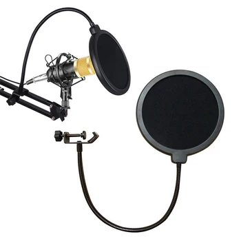 

Double Layer Windscreen Studio Microphone Flexible Wind Screen Mask Mic Pop Filter Bilayer Shield Speaking Recording Accessories