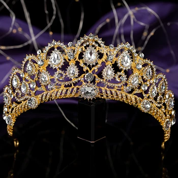 

Tiaras and Crown HADIYANA Estilo europeo Vintage Bridal Wedding Hair Accessorie High Qualtity Rhinestone BCY8934 Corona Princesa
