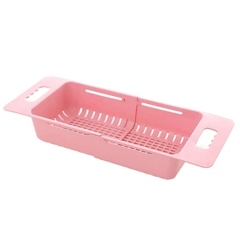 

Kitchen Retractable Sink Drain Basket Plastic Dish Rack Vegetables Filter Water Baskets Large Capacity Storage Organizer New