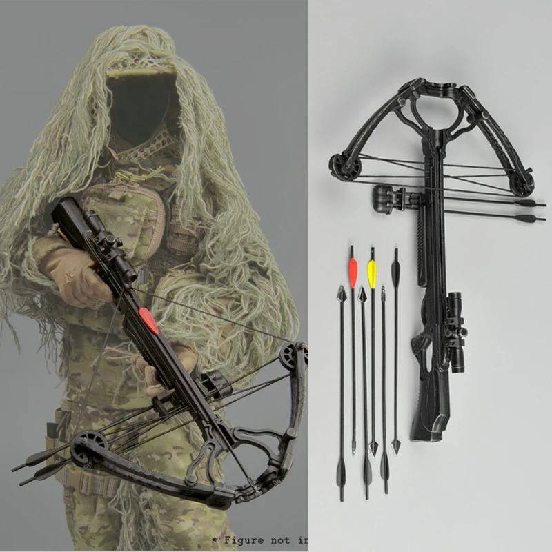 

15cm 1/6 Scale Mini Crossbow Model 8PCS Sideshow Arrows OrDaryl Walking Dead Weapon Model Action Figure Accessory