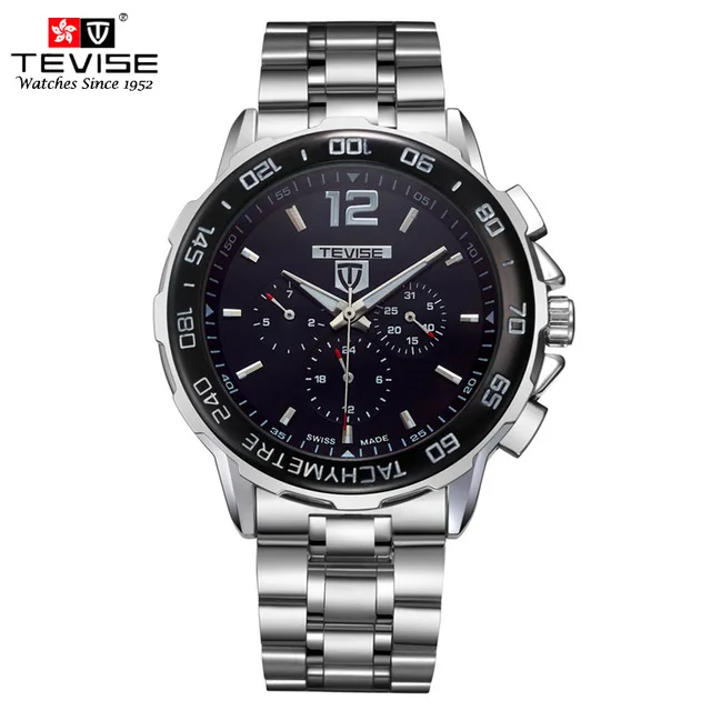 

Top Band TEVISE Fashion Business Mens Watch Stainless Steel Automatic Mechanical Wristwatch Relogio Masculino
