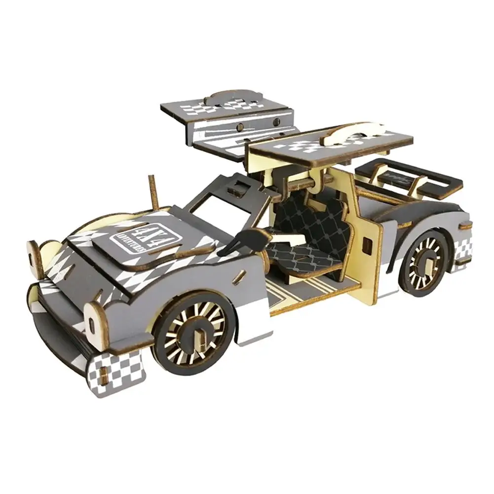 Деревянный 3D спортивный гоночный автомобиль Пазлы DIY Сборная модель обучающая детская игрушка ручная модель Лобзики игрушки подарок
