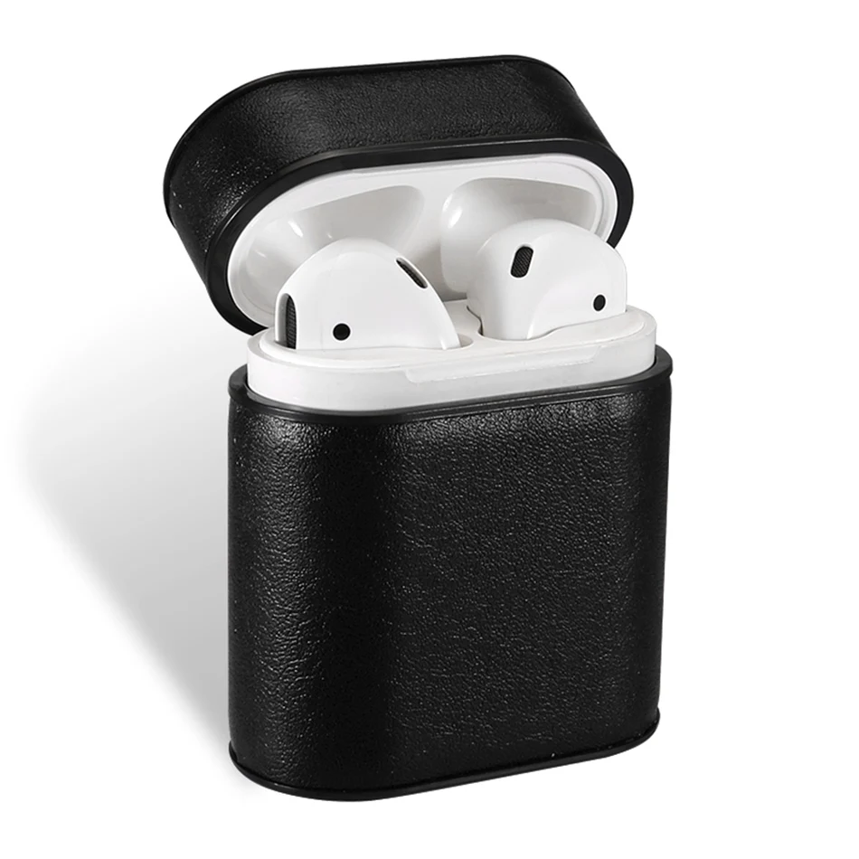 Чехол для наушников Airpods 2, кожаный роскошный чехол для наушников из натуральной кожи, чехол для Apple Air Pods, чехол для наушников, аксессуары, сумки - Цвет: 069A