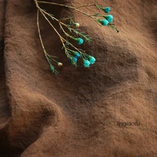 Высококачественная кофейная Окрашенная Пряжа чистая льняная ткань Лоскутная Ткань льняная одежда ткань, 135 см х 50 см/шт