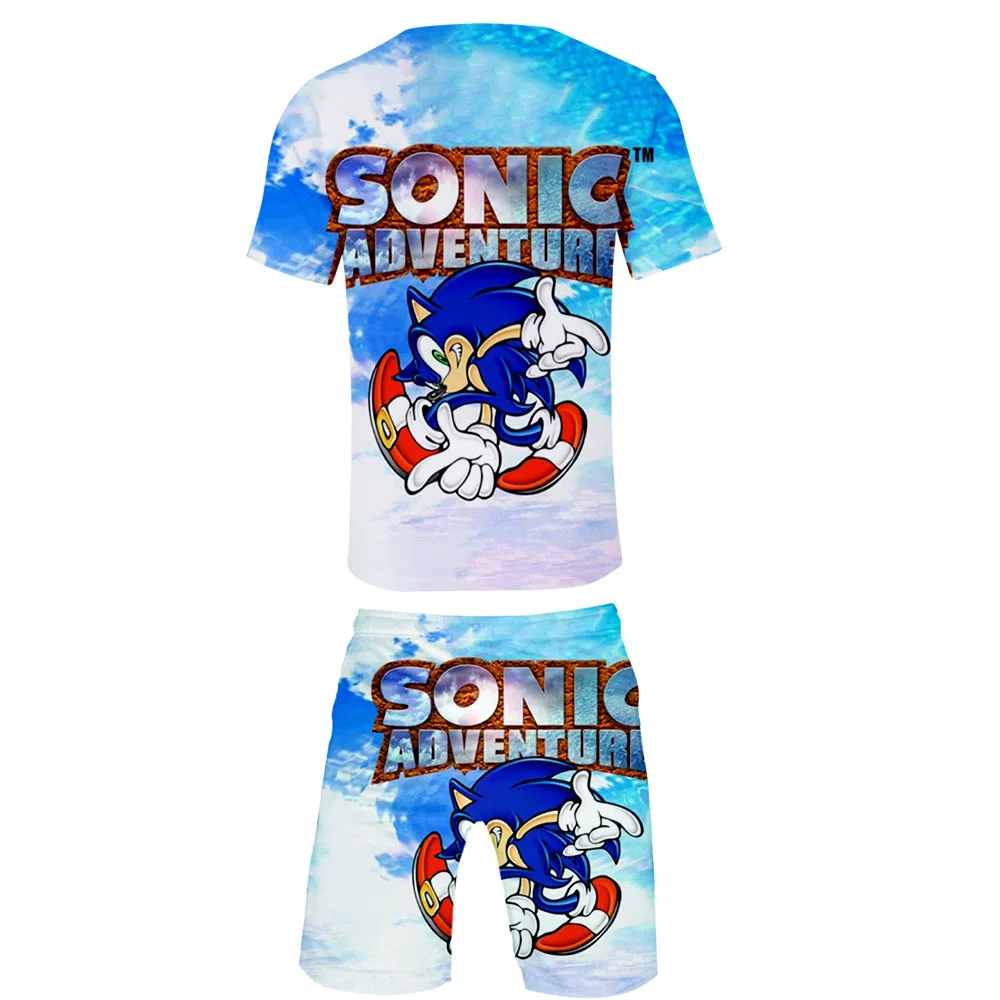 Sonic The Hedgehog с 3D принтом для женщин/мужчин комплект из двух предметов Модный летний укороченный топ+ шорты Лидер продаж kpop уличная одежда