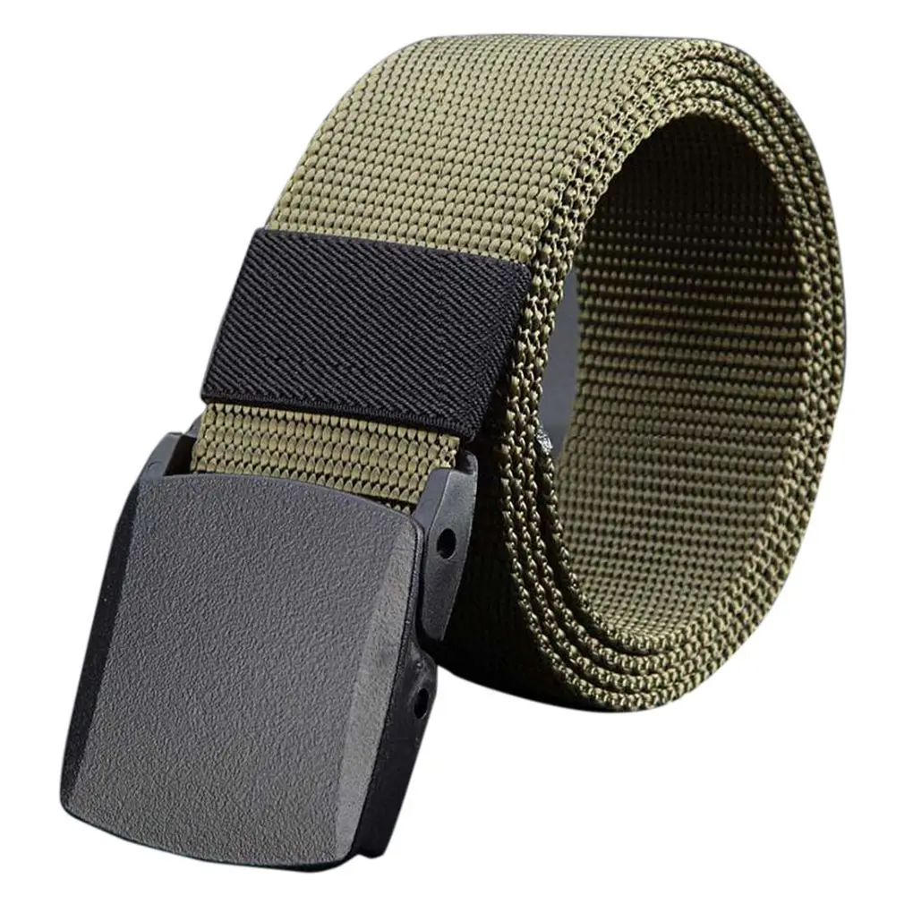 Fashion Men's Belt No Metal Plastic Buckle Canvas Outdoor Belts Casual Jeans Belt Breathable Wear-resistant Belt bullhide belts