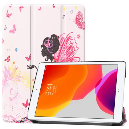 Чехол для iPad 10,2 дюймов 7th Gen Funda, чехол с функцией автоматического сна/пробуждения, легкий трехслойный умный чехол для детей iPad 10,2, Чехол+ пленка+ ручка - Цвет: A1