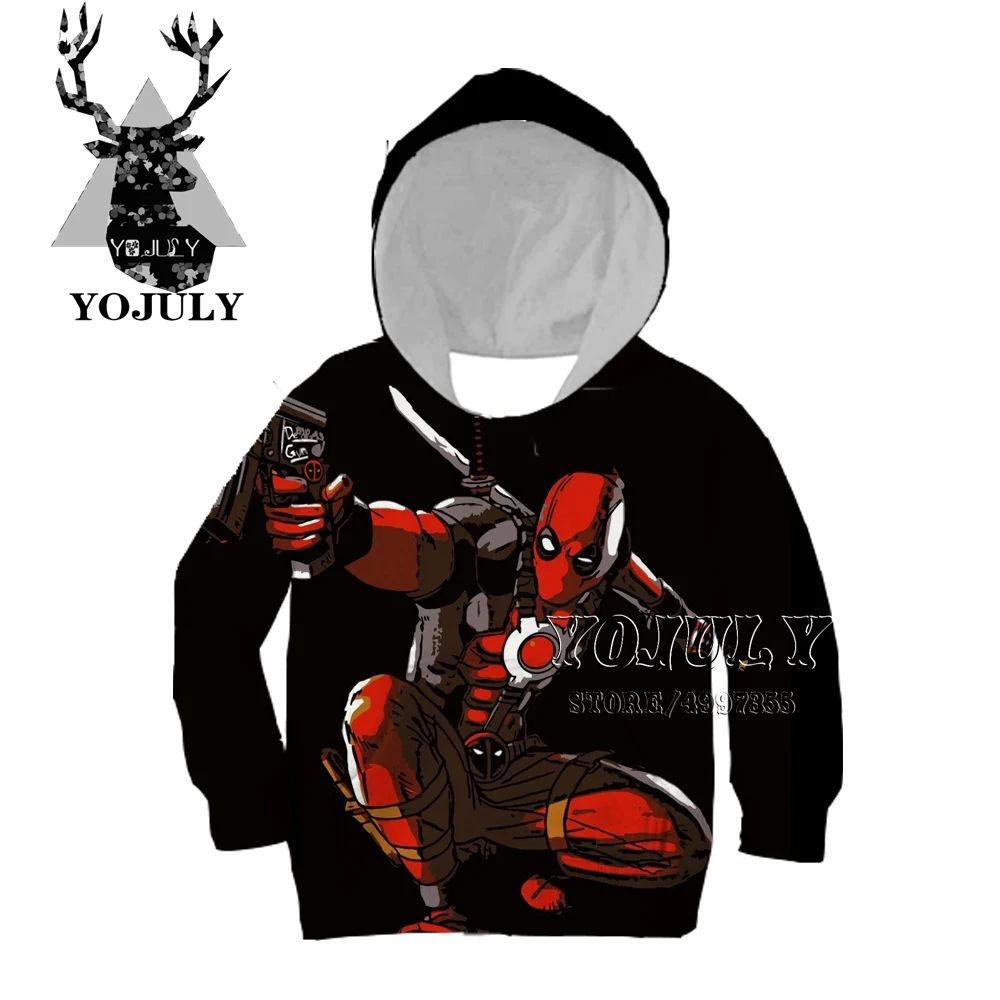YOJULY/Лидер продаж, толстовки с капюшоном для мальчиков и девочек-подростков, 3D толстовки с капюшоном, детская одежда, уличная одежда, забавный супергерой, хип-хоп, C115