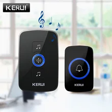 KERUI умный Многофункциональный белый черный беспроводной дверной звонок с 32 песнями Поддержка нескольких дверной звонок передатчик приветственный звонок