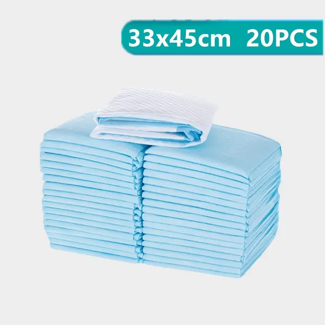 20PCS 33x45cm BLUE 100 шт одноразовые пеленки для младенцев Пеленальный Коврик для взрослых детей или домашних животных водонепроницаемые пеленки для новорожденных матрас подгузник - Цвет: 20PCS 33x45cm BLUE