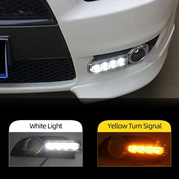 

CSCSNL 2Pcs 12V Car LED DRL Daytime running light case for Mitsubishi Lancer EX 2009 2010 2011 2012 2013 2014 fog lamp