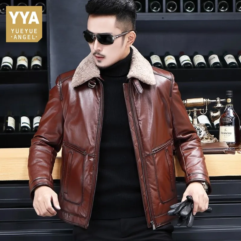 Зимняя мужская куртка из натуральной кожи модное приталенное пальто из воловьей кожи деловая мужская повседневная куртка размера плюс 5XL верхняя одежда