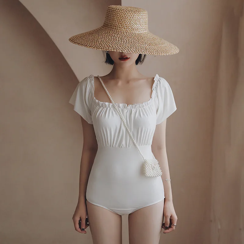 

Beach Swimwear Womens One Piece Swimsuits Woman 2019 Summer 1 Swimsuit Women Korean New Pure Color Sexy Back Hot Bikini