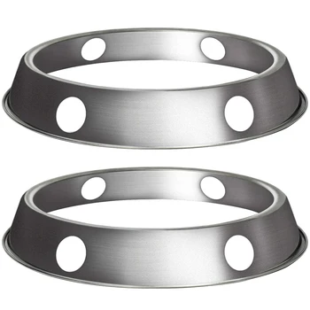 

Practical 2PCS Stainless Steel Wok Ring/Metallic Round Bottom Wok Rack Universal Size for Gas Stove Fry Pans