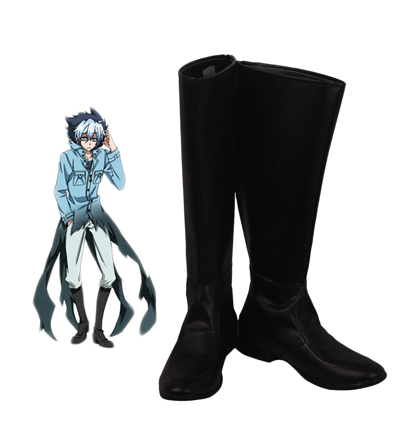 

SERVAMP Sleepy Ash Kuro Sloth Cosplay Boots Black Shoes Custom Made Any Size