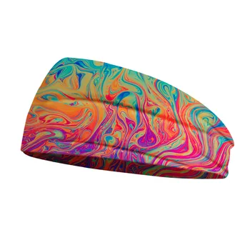 

Tie Dye Cycling Yoga Sport Sweat Headband Run Gym Anti-Slip Cross Bandage Headwear Hair Bands Bohemian Fashion Wide Headwrap