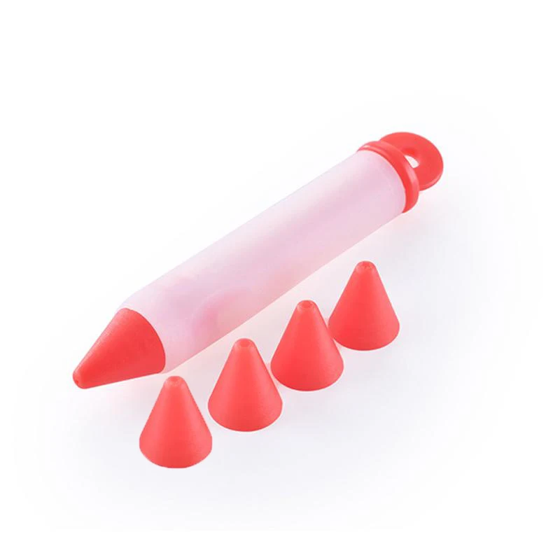 Silicone Food Write Pen Chocolate Decorating Tools Cake Mold Cream Cup Cookie Icing Piping Pastry 4 Nozzles Kitchen Accessories