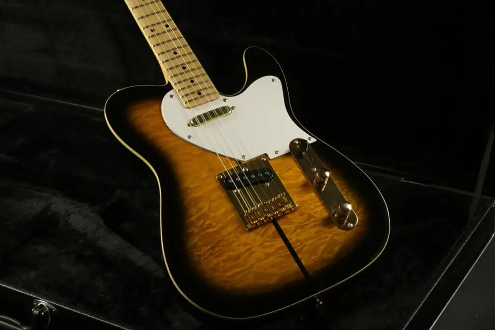 

Lzeal trans yellow tuff dog tl electric guitar guitarra vintage tint neck tl 21 string through body set in neck tele guitar