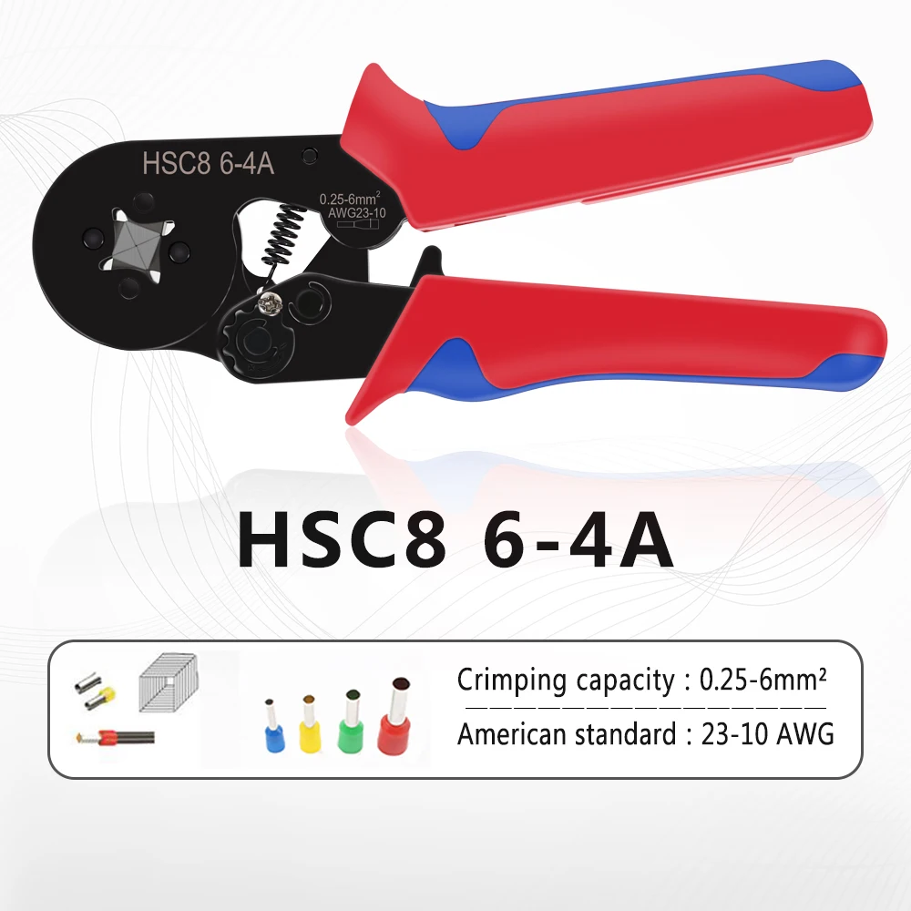 Мини Электрический зажим 23-10AWG 6-4A с 600 шт. коробка 0,25-6мм2 Высокоточный набор приспособлений для трубчатого терминала прессования