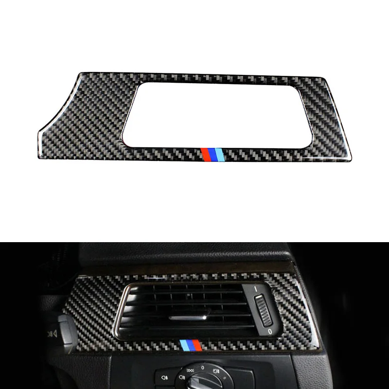 Для BMW 3 серии E90 E92 E93 2005-2011 2012 углеродное волокно салона автомобиля драйвер боковой Кондиционер Выход вентиляционное отверстие крышка отделка - Название цвета: with color RHD