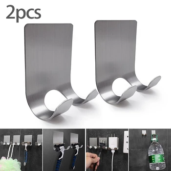 

2 Pcs 304 Stainless Steel Razor Holder Socket Hook Men Shaving Shaver Holder Shelf Wall Mounted Home Bathroom Storage Rack