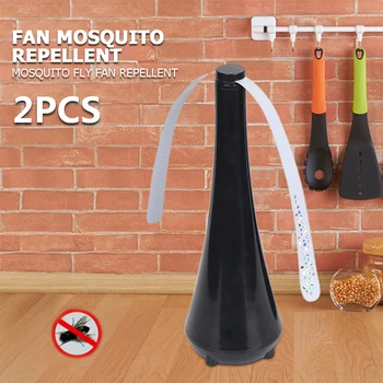 

2Pcs/Set Fly Repellent Fan Automatic Fly Destroyer Table Food Protector Electric Mosquito Insect Repellent Fan Home Fly Trap Fan