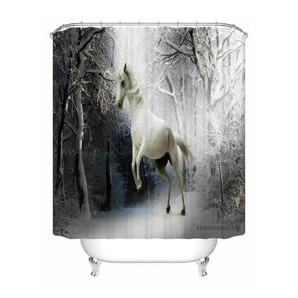 Shower Curtain Пользовательские водонепроницаемые занавески для душа Фэнтези Лошадь Печатных Декор ванной комнаты различных размеров#180324-01-24 - Цвет: Shower Curtain