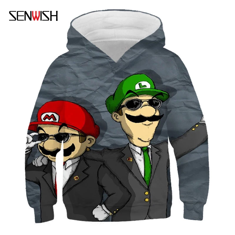 Супер Марио SENWISH Горячая игра одежда 3D дизайн капюшон толстовки для мальчиков и