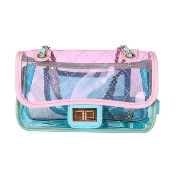 

Summer Clear Chain Handbag jelly bag Women Candy Color Handbag Cute Fashion Lady Clear Messenger Bag