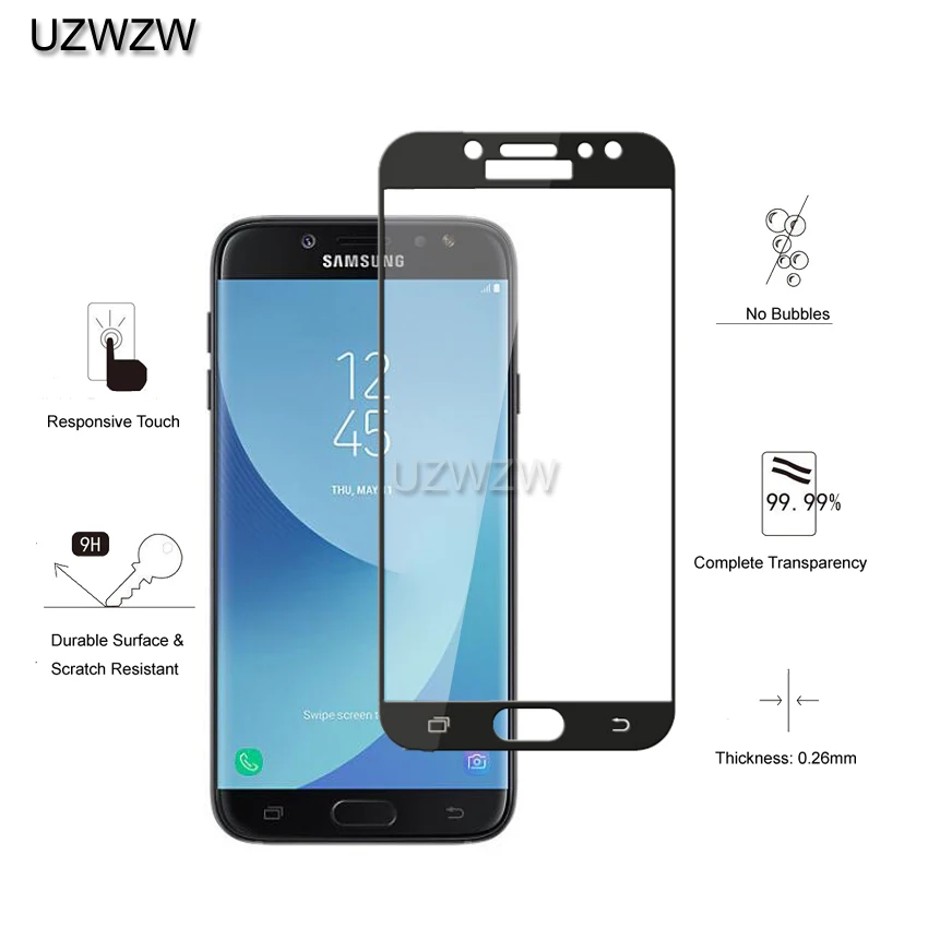Закаленное стекло для Samsung Galaxy J7 2017 J730 полное покрытие 0 26 мм защитное закаленное