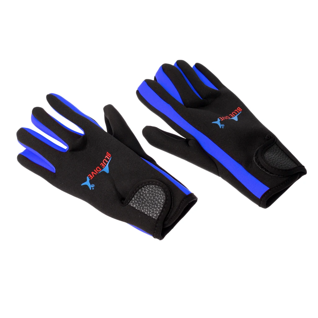 M Blue and Black 1 пара 1,5 мм неопрена пять пальцев Гидрокостюмы перчатка для дайвинга-против царапин противоскользящая перчатка для дайвинга s - Цвет: M Blue and Black