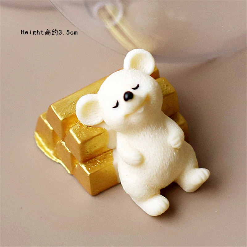 Gold brick Топпер для торта на год, китайский декор, красный фонарь для нового года, вечерние принадлежности для выпечки, деньги, мышь, ребенок, любовь, подарки - Цвет: Gold brick