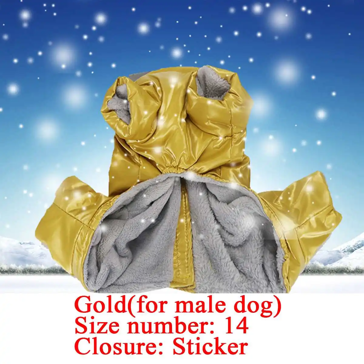 Gold(male dog) 14 Зимний гусиный пух одежда для собак супер теплый пуховик для маленьких собак водонепроницаемая куртка для домашних животных Щенок Чихуахуа Одежда - Цвет: Gold(male dog) 14
