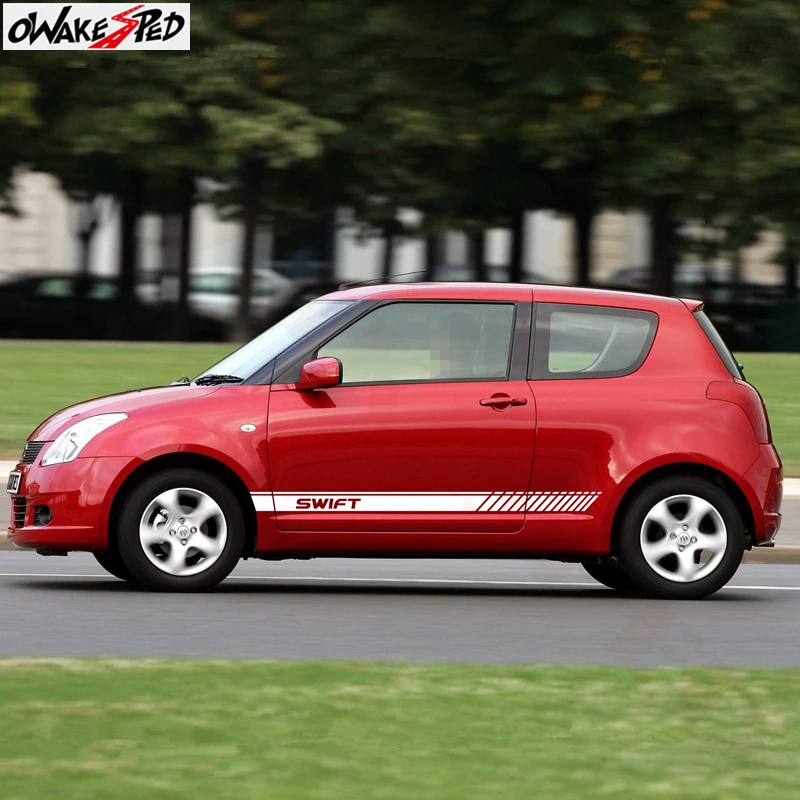 Автомобильные наклейки двусторонние полосы декоративные для юбки Suzuki Swift Sport Styling