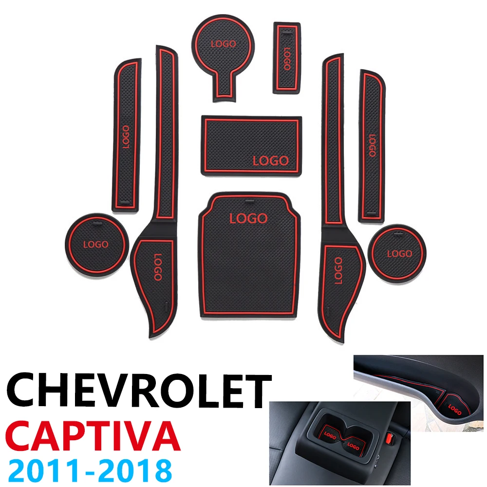 

Anti-Slip Rubber Cup Cushion Door Groove Mat for Chevrolet Captiva Holden Captiva 2011~2018 2015 2017 Accessories mat for phone