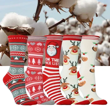 

Christmas Tree Snow Gift Cotton Socks Happy Men Socks New 2020 Autumn Winter Christmas woman Socks Funny New Year Santa