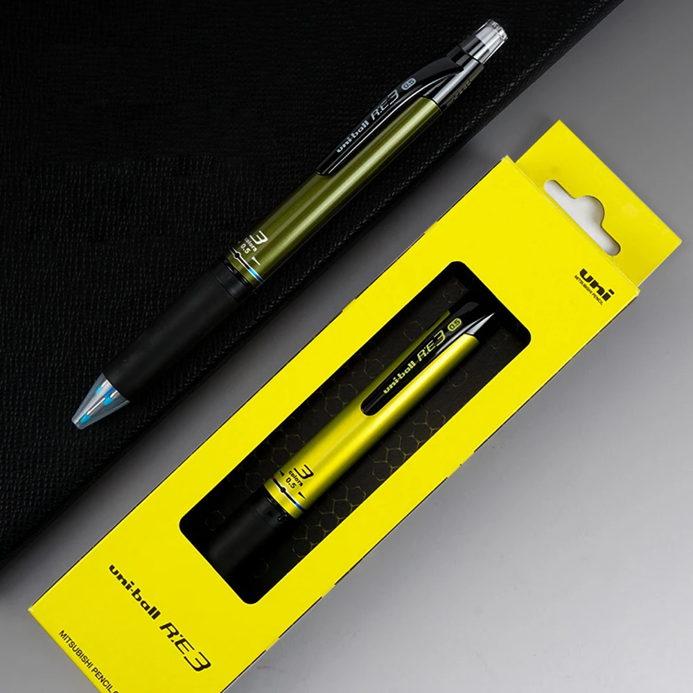 일본 UNI 다기능 프레스 3 색 지울 수 있는 펜 URE3-500, 0.5mm 한정 회전 코어, 학생 사무실