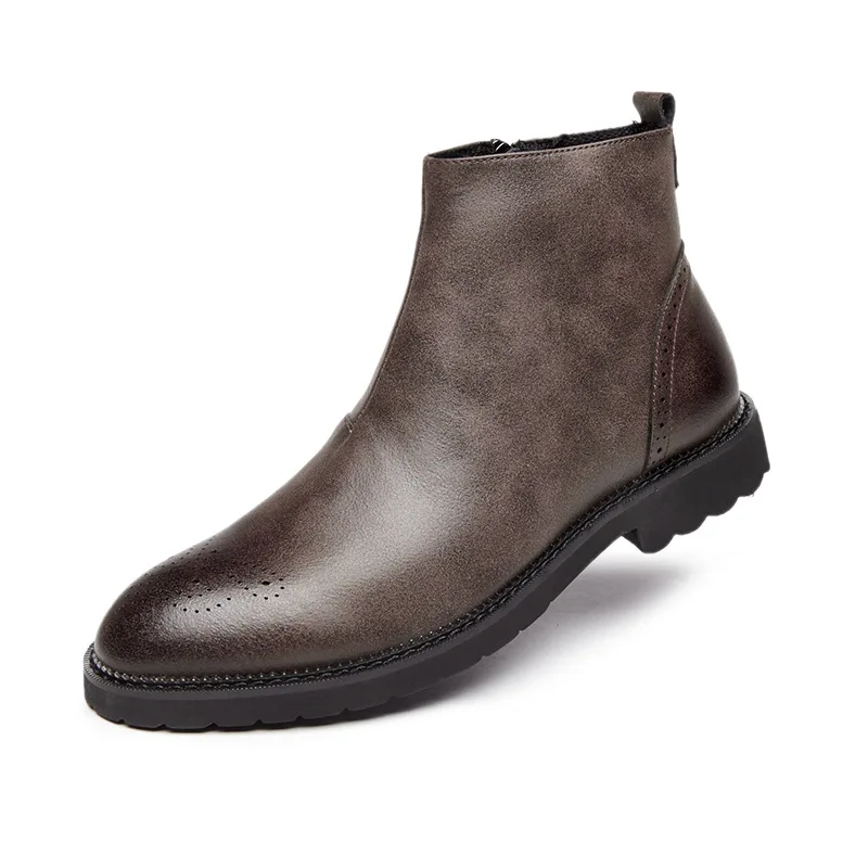 Мужские ботинки; сезон весна; натуральная кожа; брендовая модная Высококачественная удобная обувь;#9679