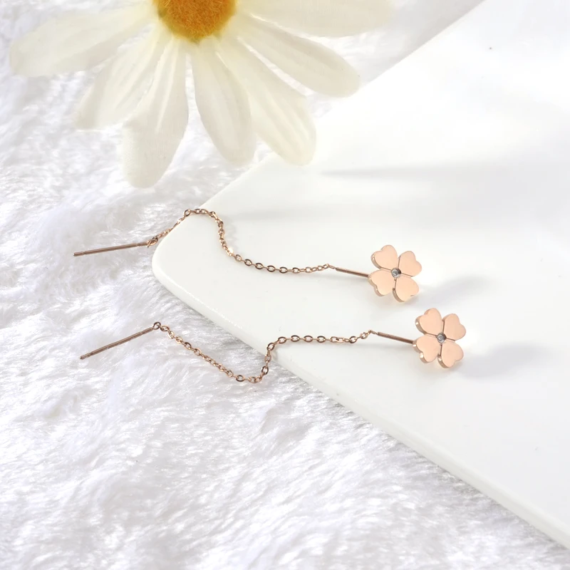 SDA Naturel Diamond Drop Earring for Girl Korean Jewelry Style