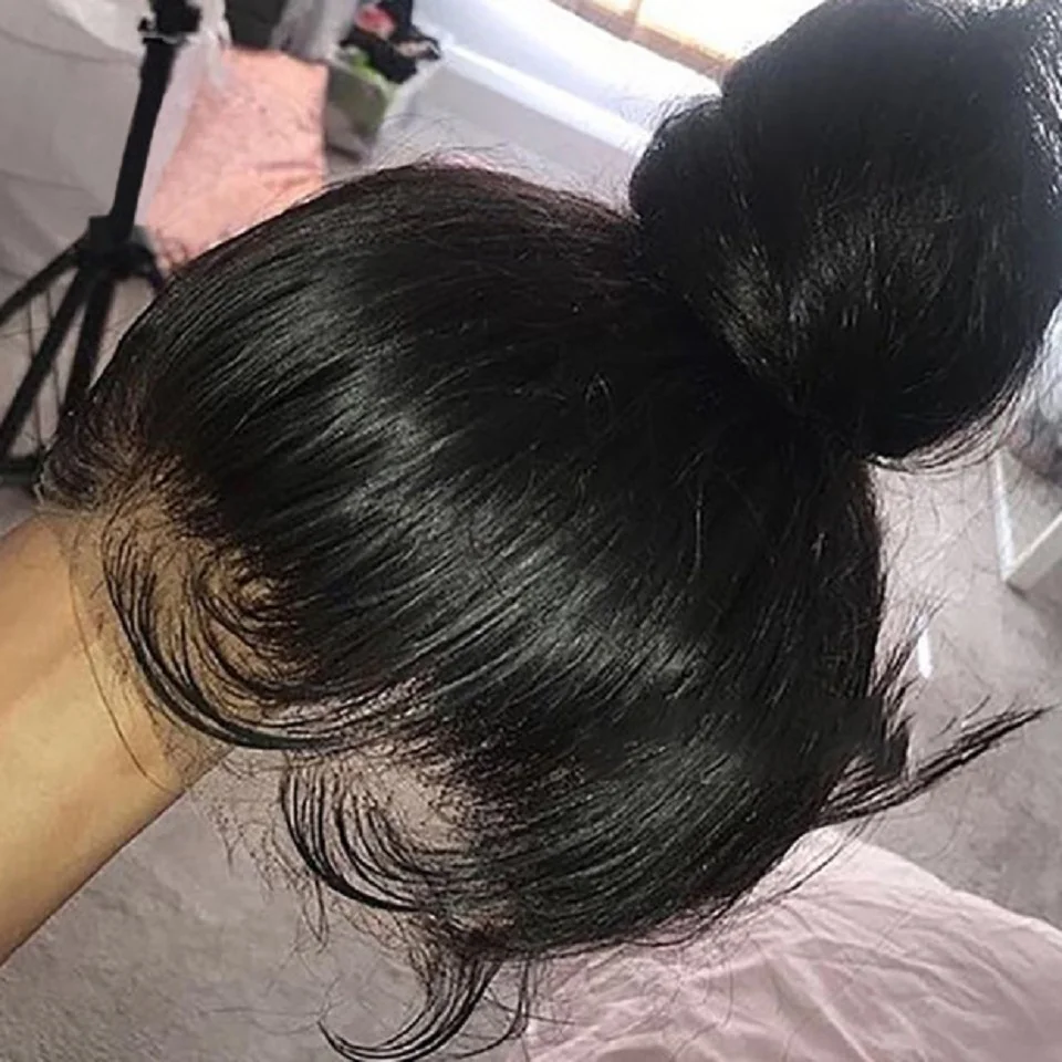 

360 Lace Frontal Wig Brazilian Remy Straight Wigs for Black Women Pre Plucked with Baby Hair Bleanched Knot Make 360 Circle Esee