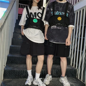 

Unisex Multi-function Casual Shoulder Waistcoat Bags Oxford Cloth Women Multi-function Hip-Hop Streetwear Vest Chest Pack