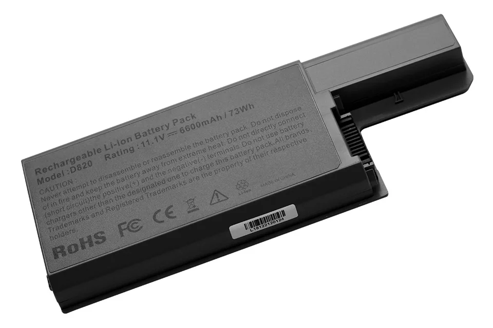 Аккумулятор ApexWay 6600 мАч для ноутбука Dell Latitude D531 D531N D820 D830 Precision M4300 для мобильных рабочих станций Precision M65 YD624