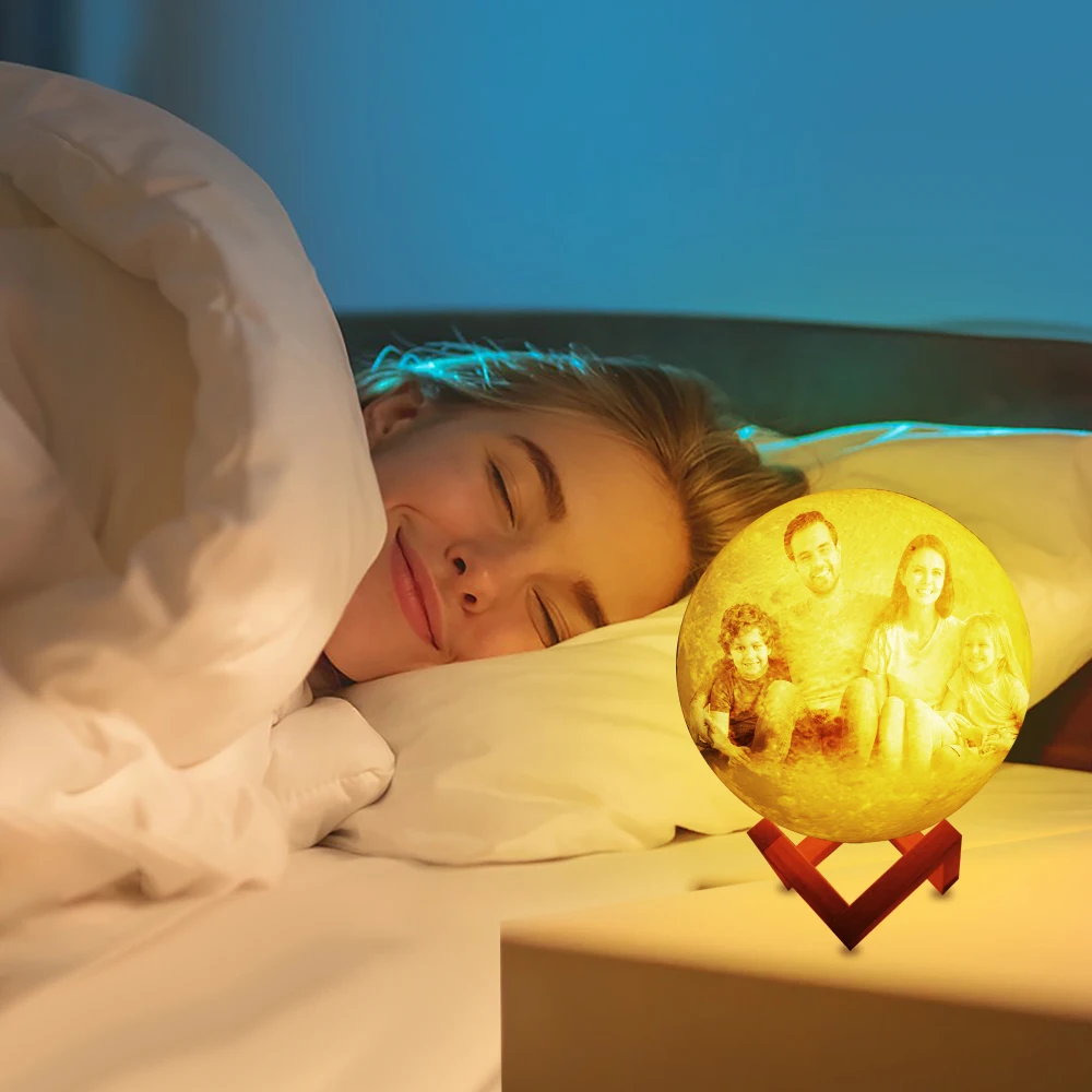 Personalized Moon Lamp With Photo Text Custom Lamp 3D Printing Bedroon Night Lamp LED Moon Light Decor Touch/Tap/Remote Switch home depot dinosaur light