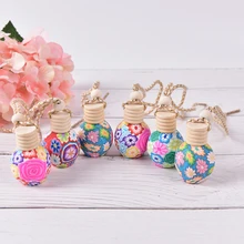 AACAR 1 шт. 12 мл стеклянный флакон для духов полимерные глиняные флаконы для эфирных масел флакон для духов Очаровательная подвеска Украшение Автомобиля