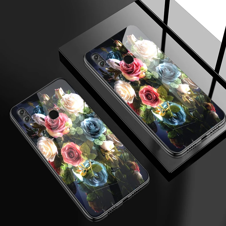 Для Huawei Honor 6X 7X 7C 7A 8A 8X9 облегченное закаленное стекло крышка Y6 Y9 Y7 премьер-профессионал Magic2 роскошный противоударный чехол для телефона - Цвет: H136