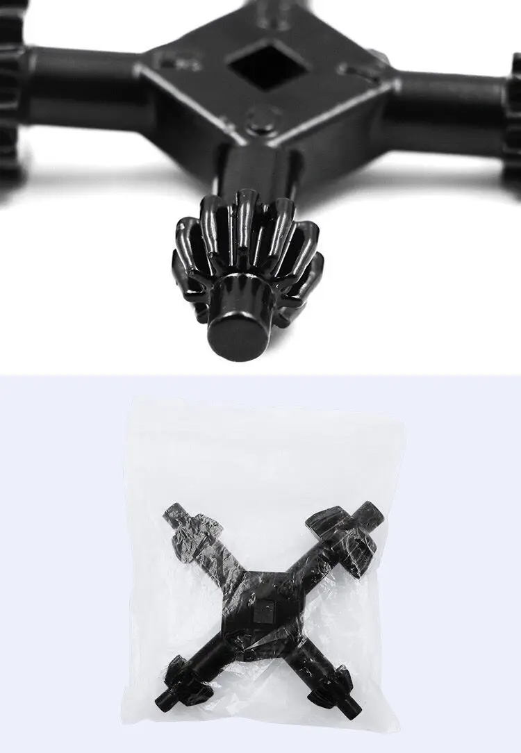 4 In 1 Multi-functional Hand Electric Drill Key Drill Bit Wrench Key Spanner Cross Wrench Zinc Alloy Hand Tools Black Drill Bit