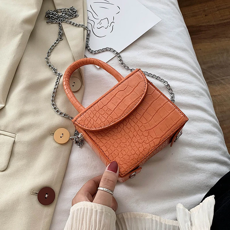 

Mini Box Design PU Leather Crossbody Bags for Women 2020 Summer Luxury Shoulder Handbags Female Travel Totes